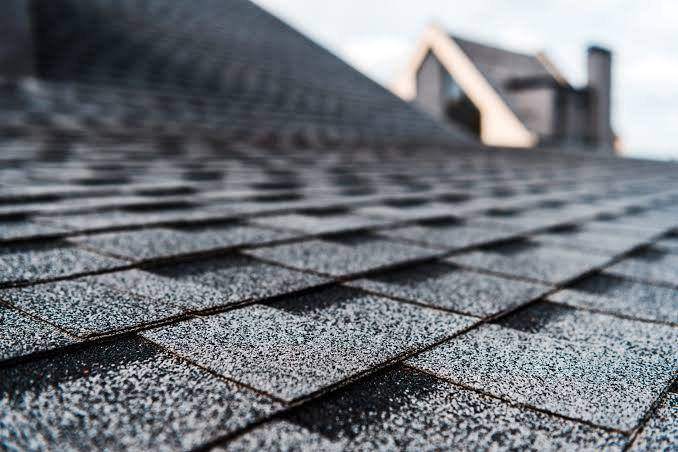 Close-up of architectural asphalt shingles